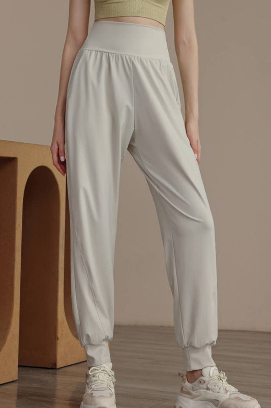 CWBMP0193_FALL HIGH-WAISTED BUNCHED FEET YOGA RUNNING PANTS