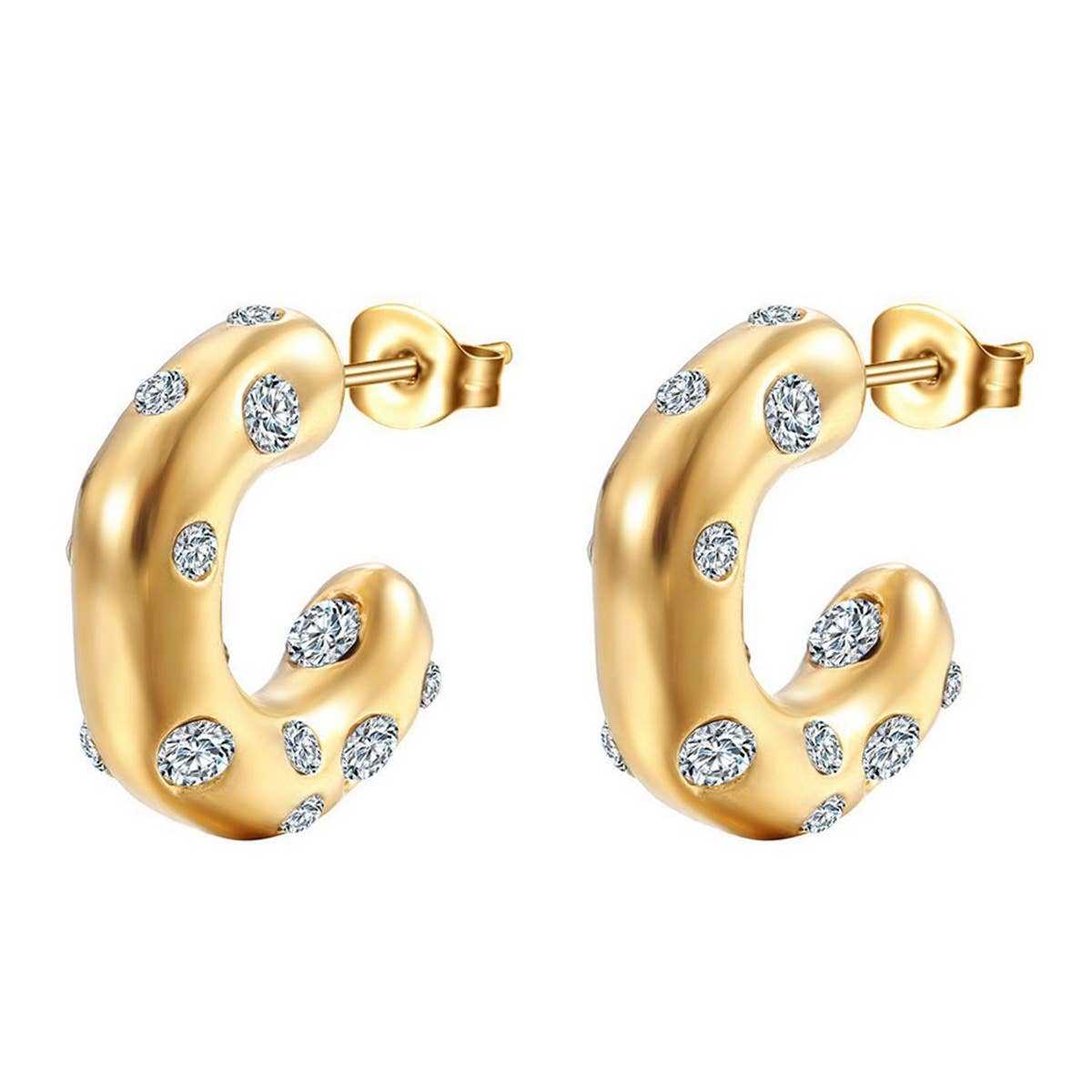 LIGHTWEIGHT COLORFUL GOLD HOOP EARRINGS