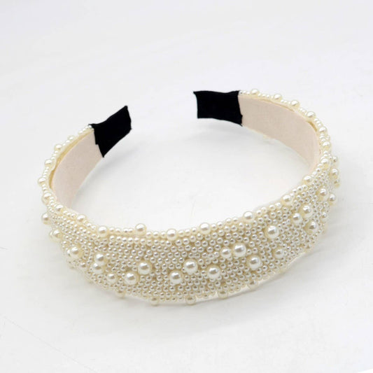 PURE HANDMADE WIDE BRIMMED PEARL HEADBAND_CWAHA0365