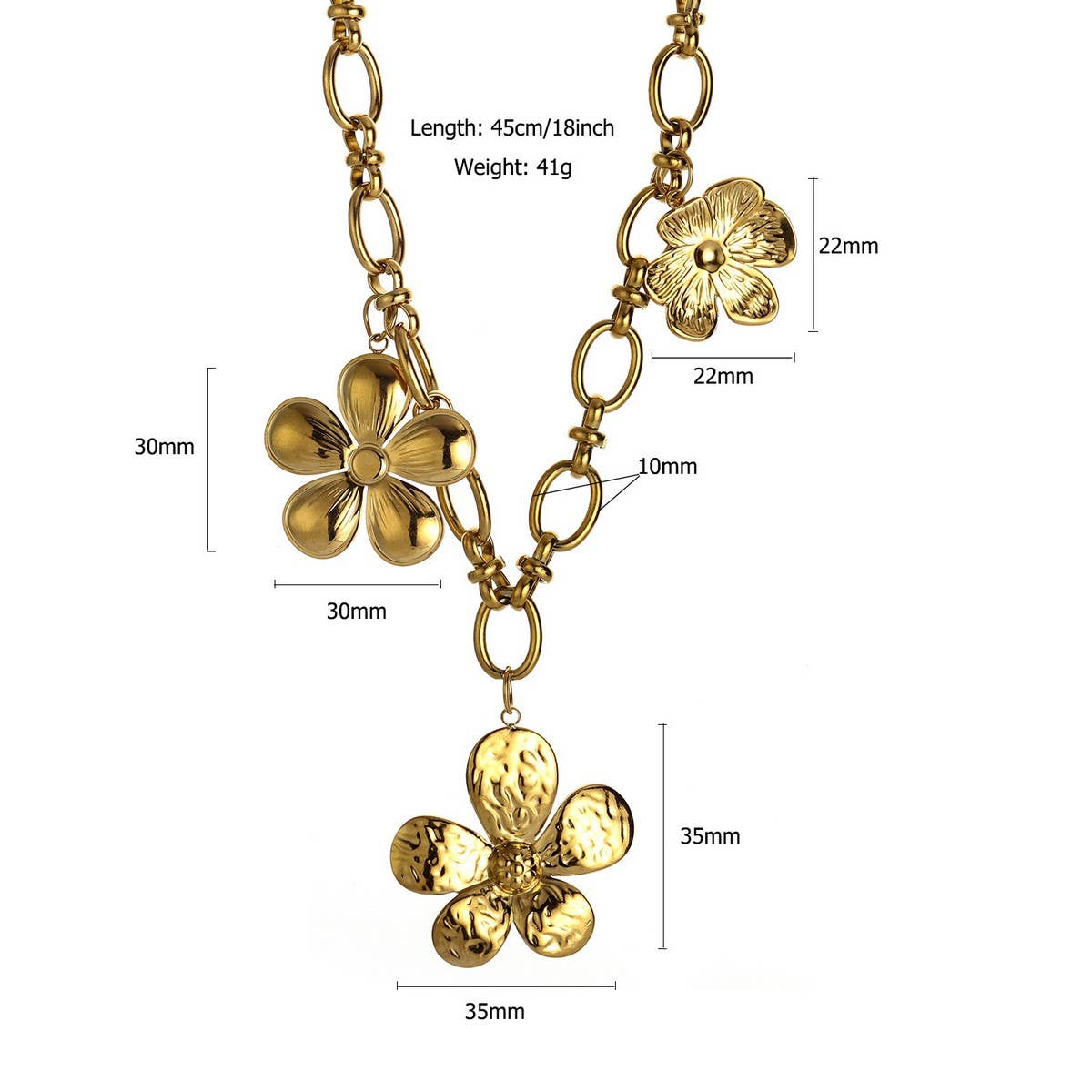 Original Steel Flower Necklace with Strawberry_CWMM8854