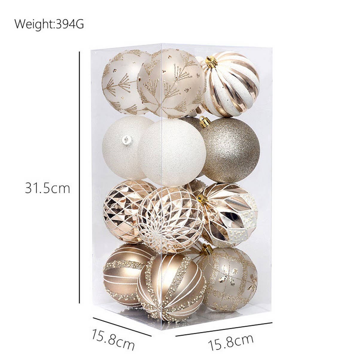 16pcs 8cm Painted Christmas Ball Ornament Set_CWMM9881