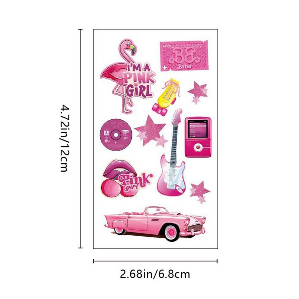 Pink Party Girl Tattoos ??Chic Birthday Style_CWMM8239