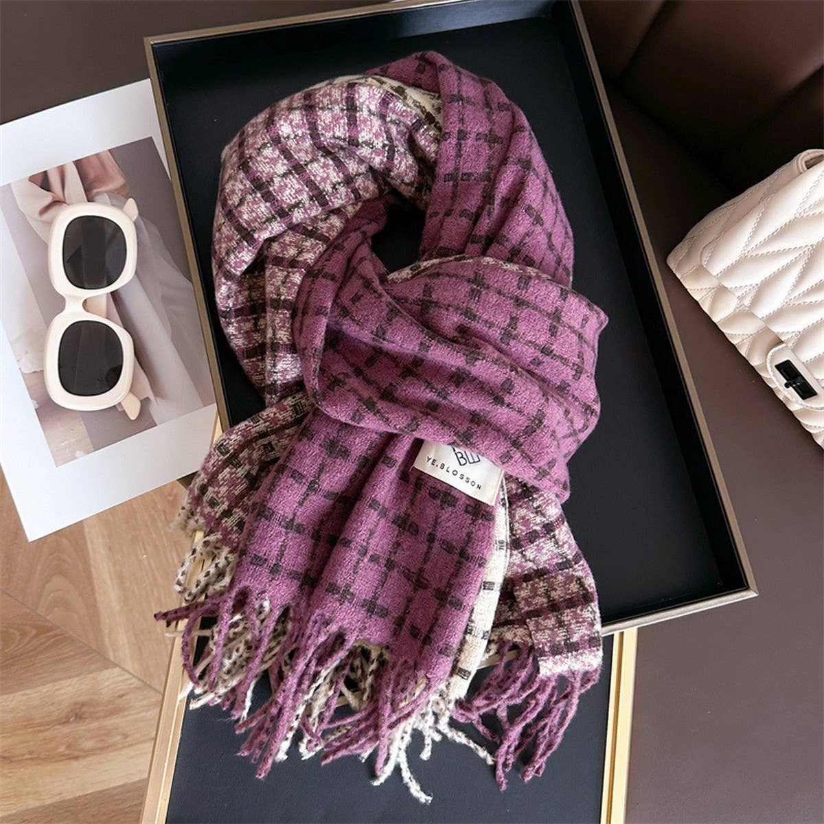 Plaid Colorblock Scarf ??Unisex Warm Winter Shawl_CWASC1447