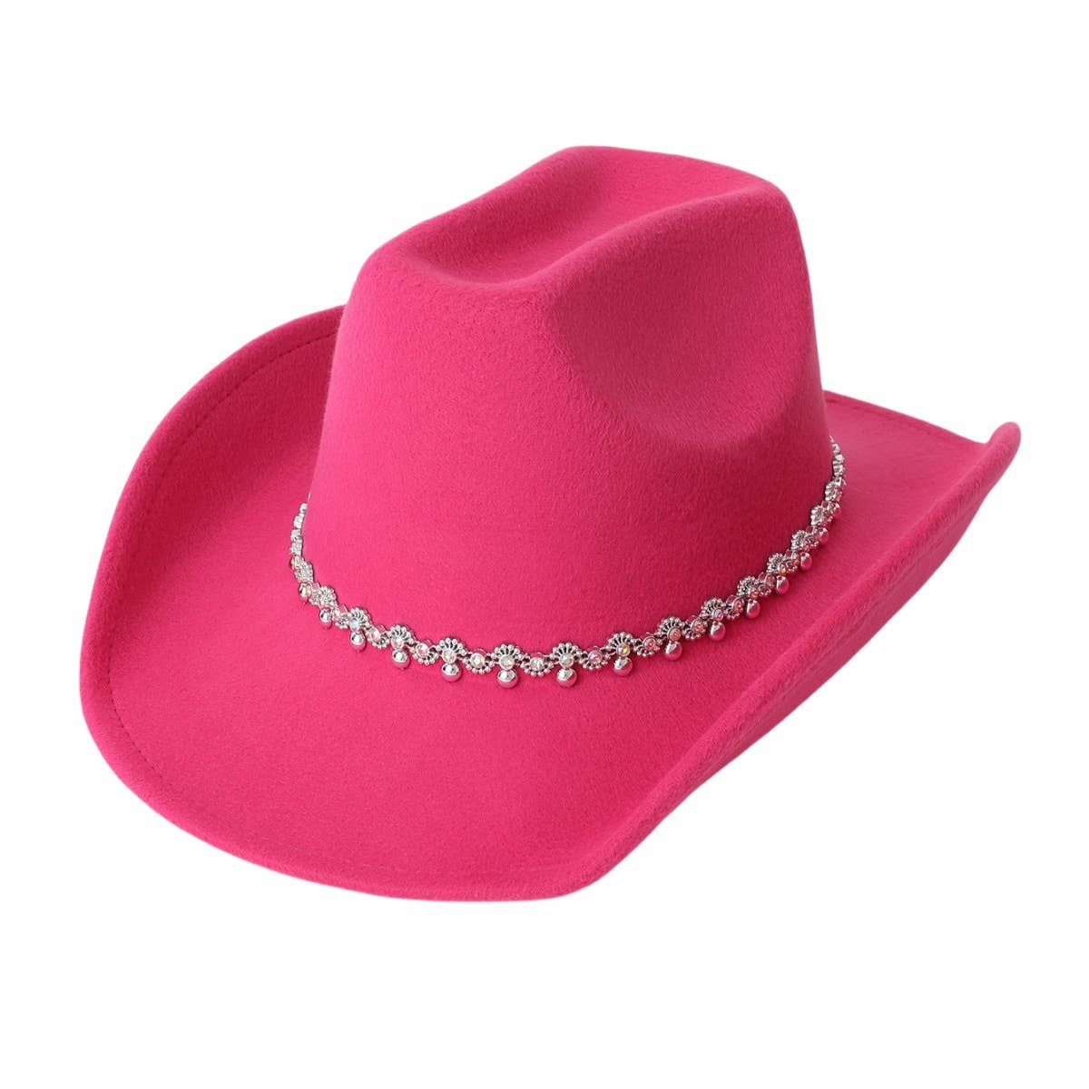 Sequin Spiral Western Felt Hat with Curved Brim_CWAH3645
