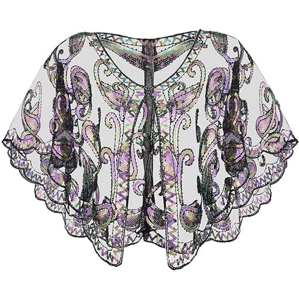 Sequin Lace Evening Shawl ? Party & Formal Wrap