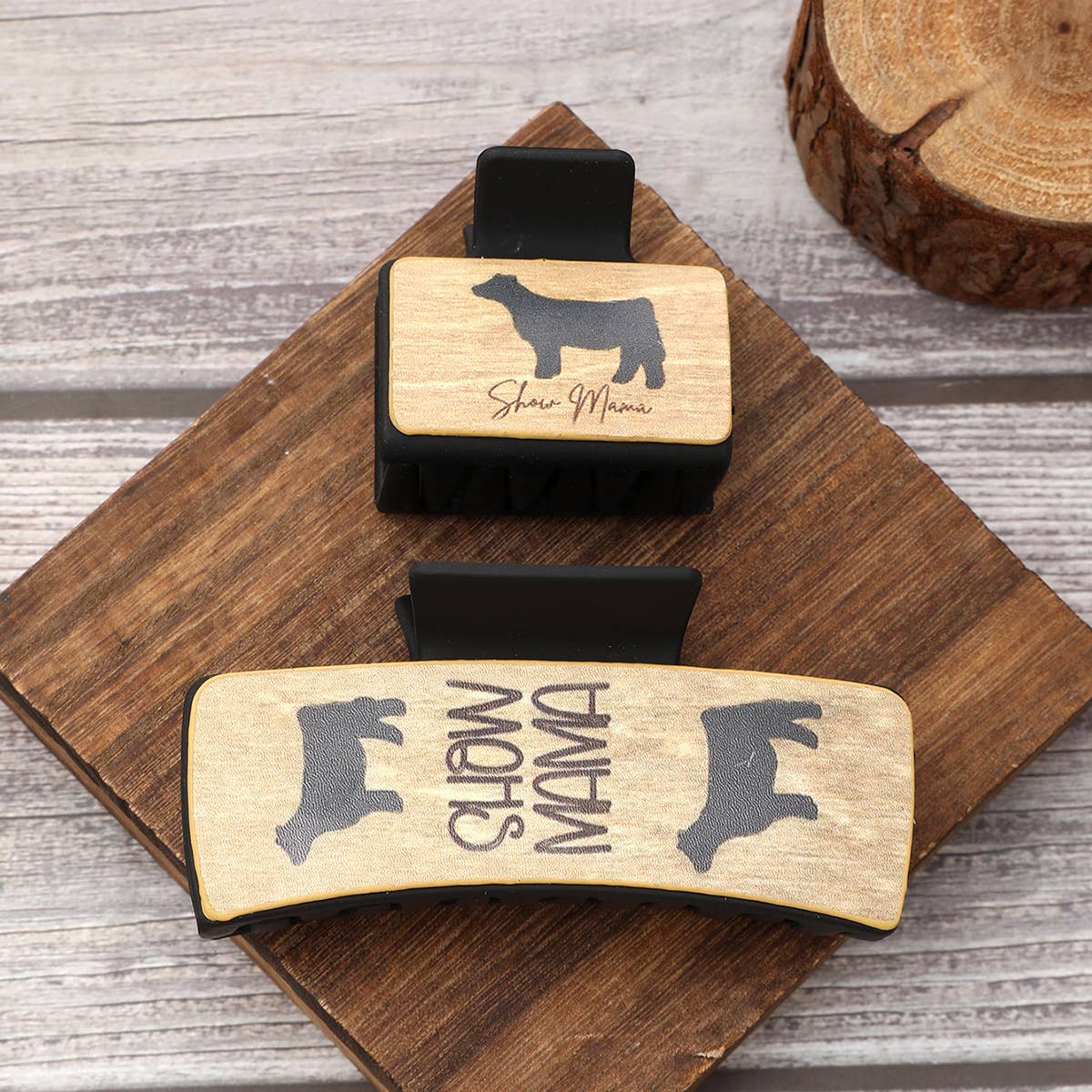 Western Animal Hair Claw Set - Leather Shark Clips