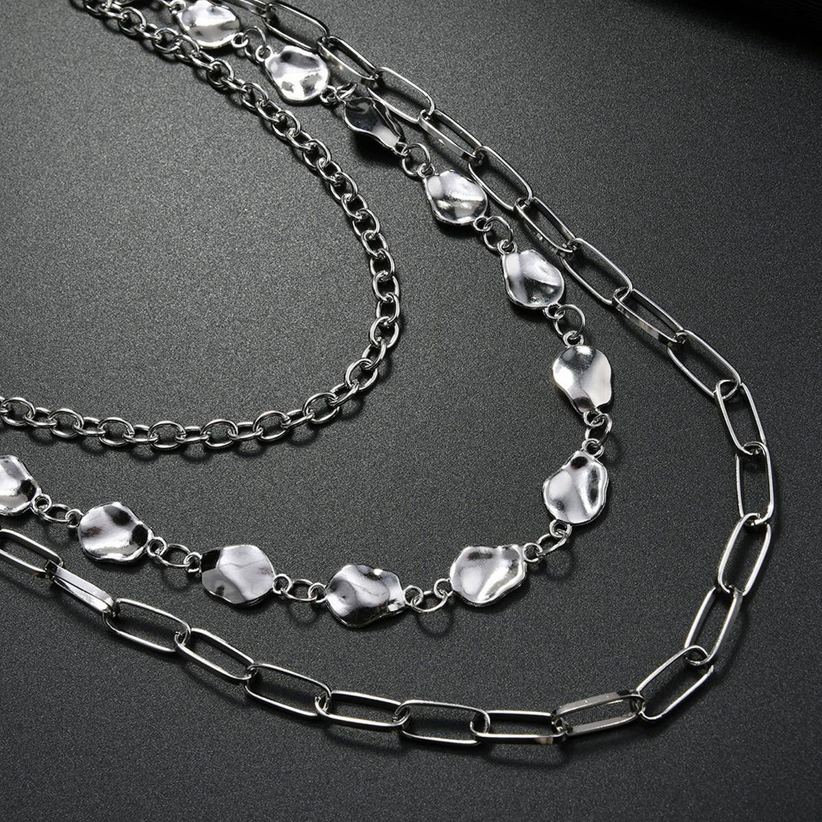 MULTI-LAYERED RHINESTONE METAL TROUSER CHAIN