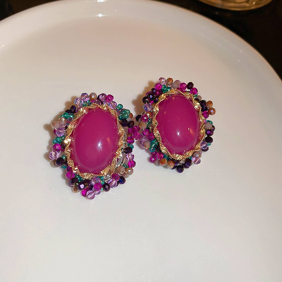 ELLIPTICAL FASHION RETRO EARRINGS