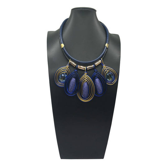 HAND-WOVEN COLORFUL PENDANT LEATHER CORD NECKLACE