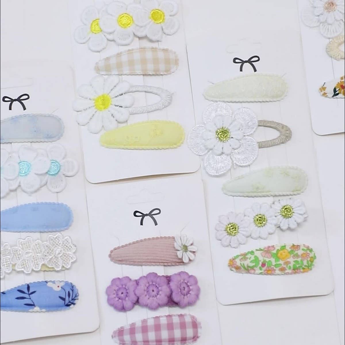 Daisy BB Clip Set ? Printed Cute Fabric Clips
