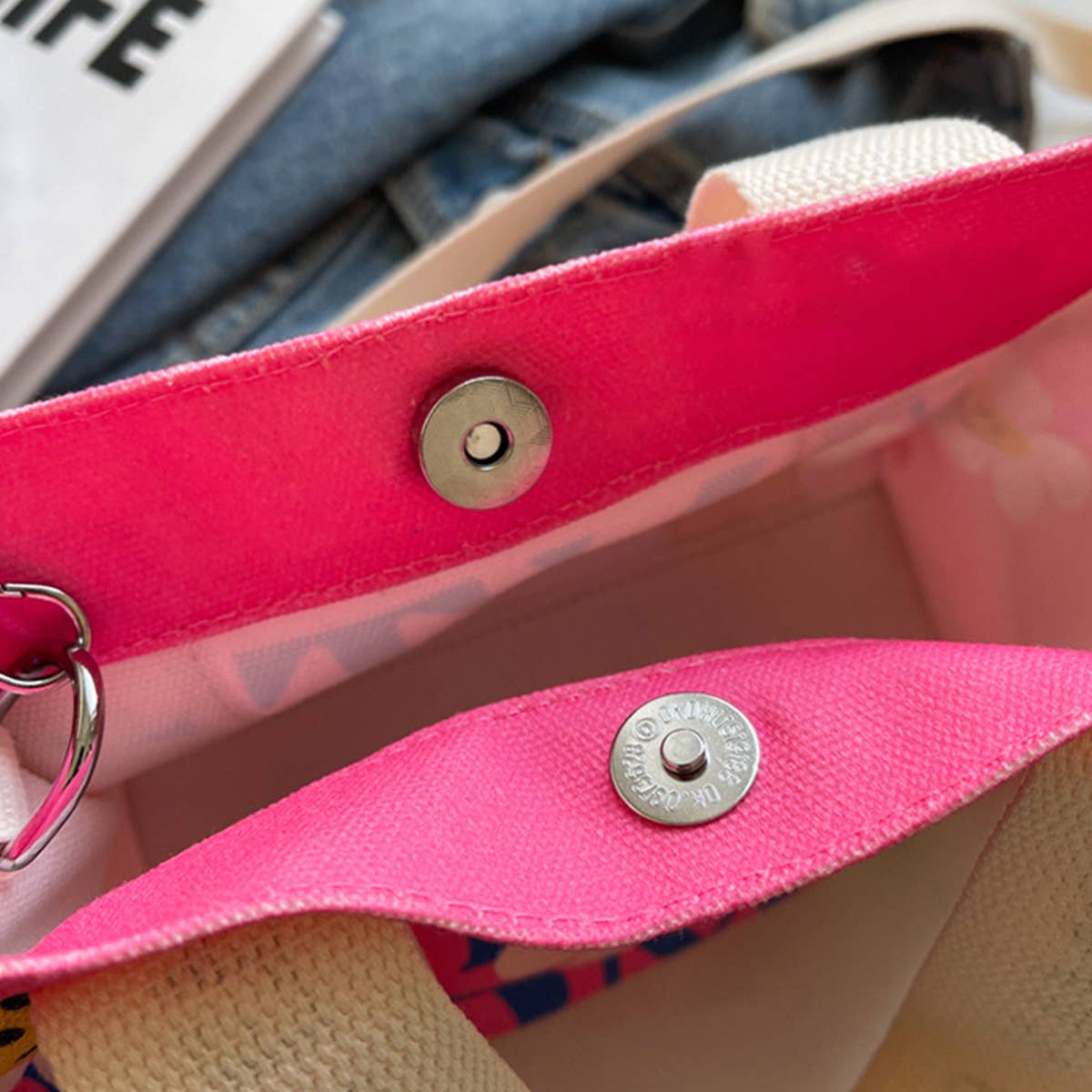 CASUAL PRINTED LETTER CANVAS BAG_CWAB2674