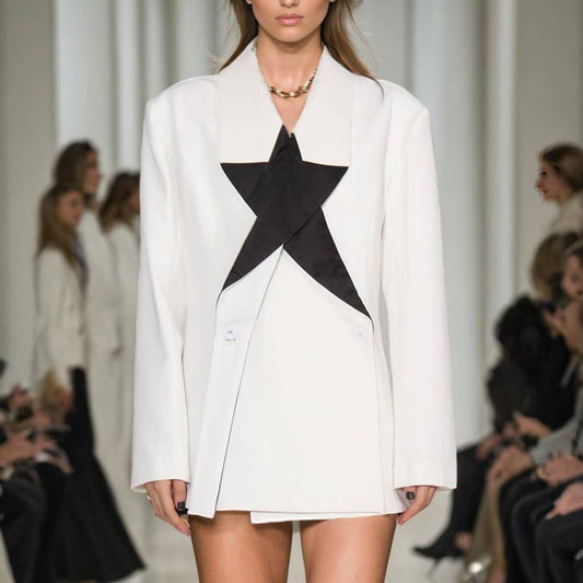 Designer Colorblock Blazer ? Trendy Spring Fit