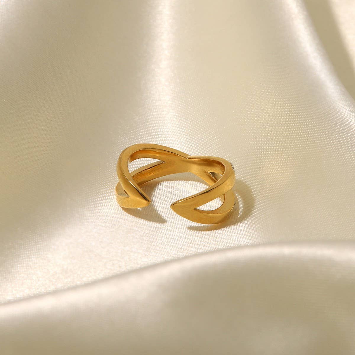18K GOLD PLATED OPEN RING WITH DIAMOND_CWAJE1233