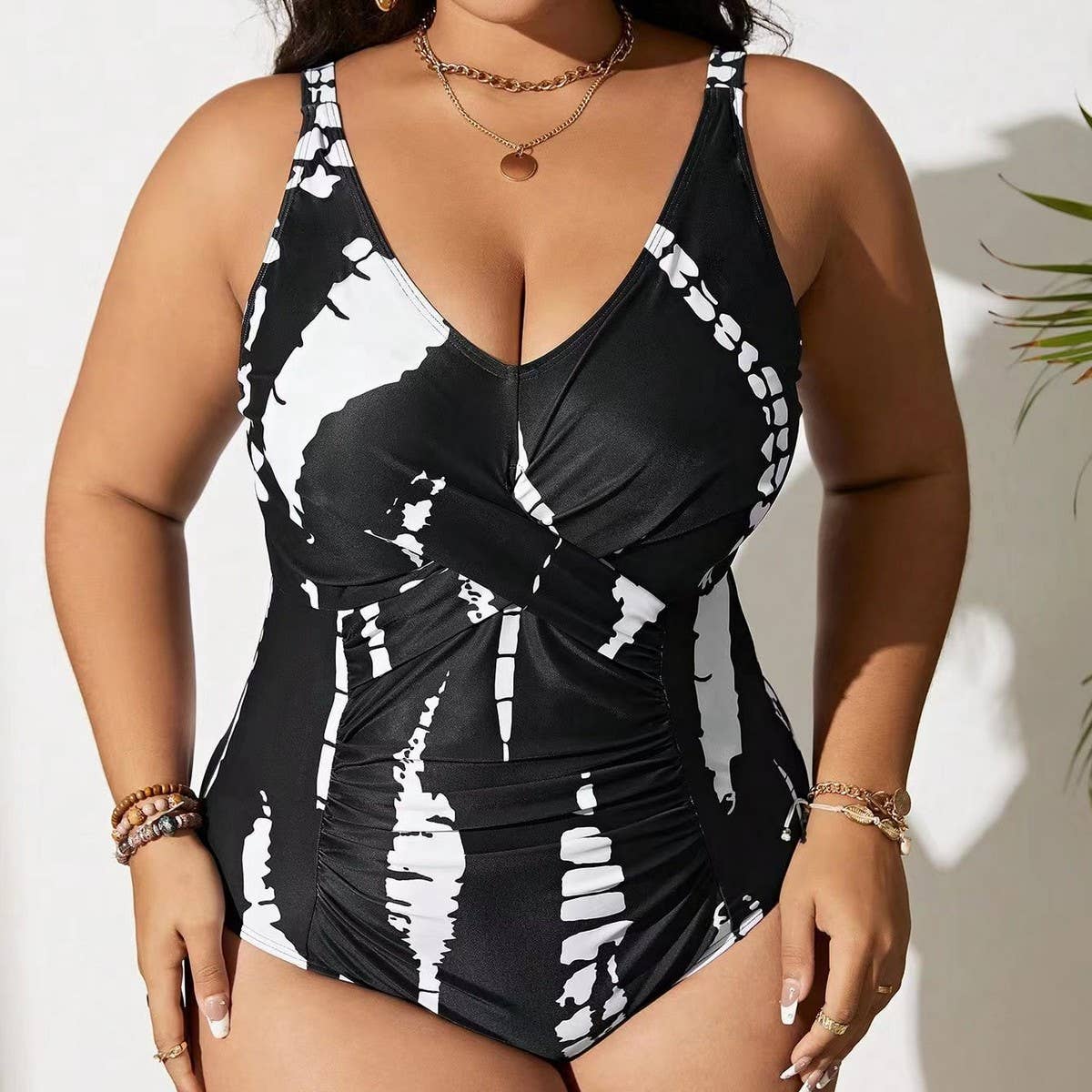 WOMEN'S PLUS SIZE ONE PIECE BIKINI SWIMSUIT