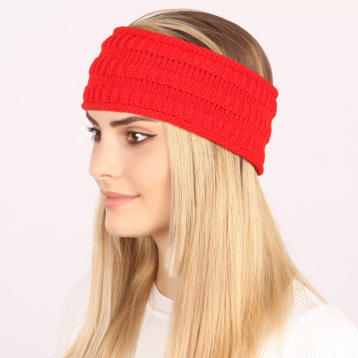 WOMEN SOLID COLOR CURLED HEADBAND