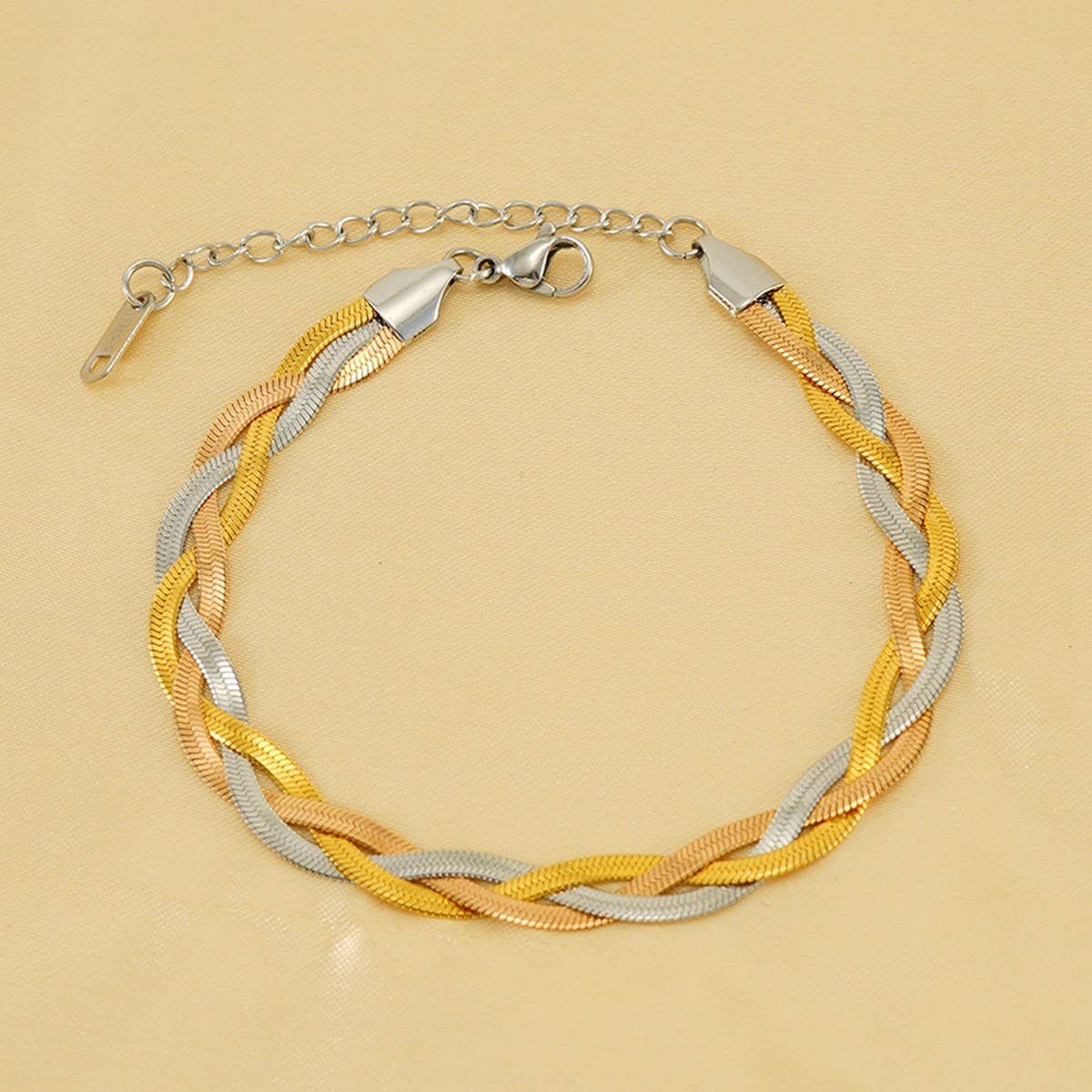 CWAJE1950_Stainless Steel Bracelet Woven In Three  Colors