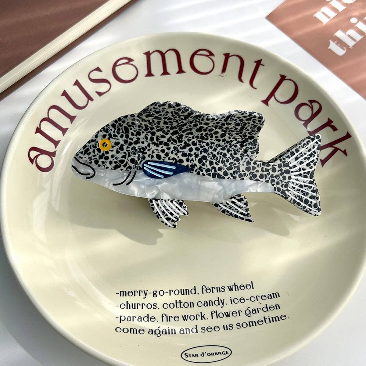 Grouper Fish Hair Claw, Ocean Style Acetate Clip