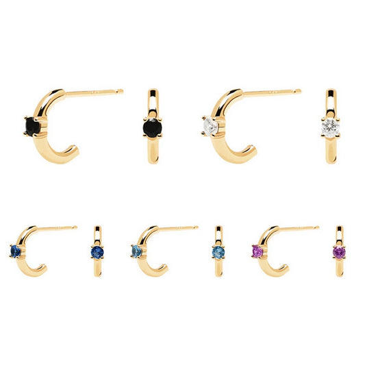 MULTICOLOR C-SHAPED SIMPLE EXQUISITE EARRINGS
