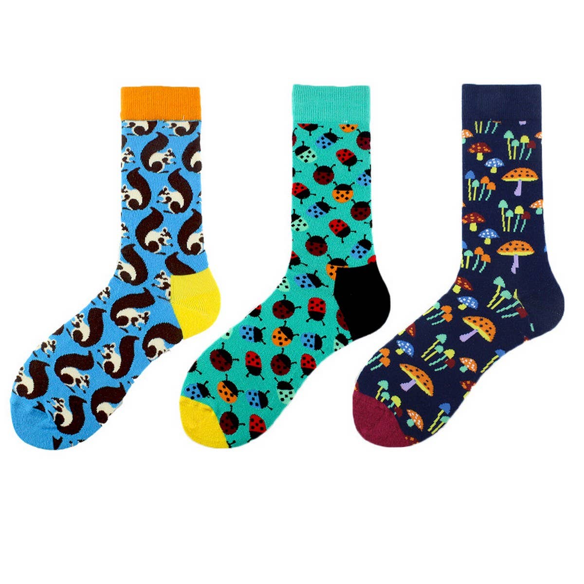 FUN CARTOON PRINTED MID-TUBE SOCKS CREW SOCKS_CWAH1118