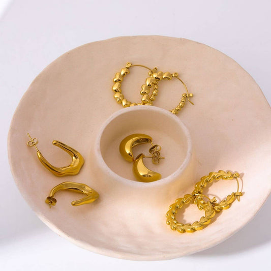 Simple personality cool style bamboo hoop earrings_CWMM5722