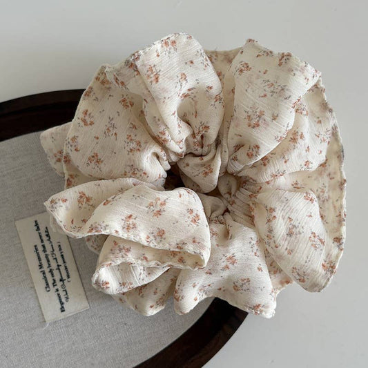 Atmospheric double-layered flower bud hair ring