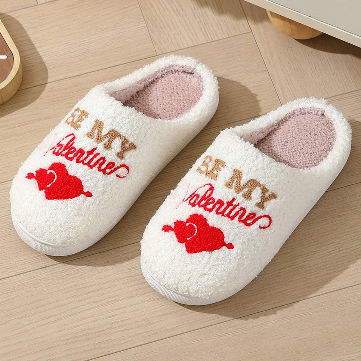 VALENTINE'S DAY LOVE COTTON FUZZY SLIPPERS WOMEN