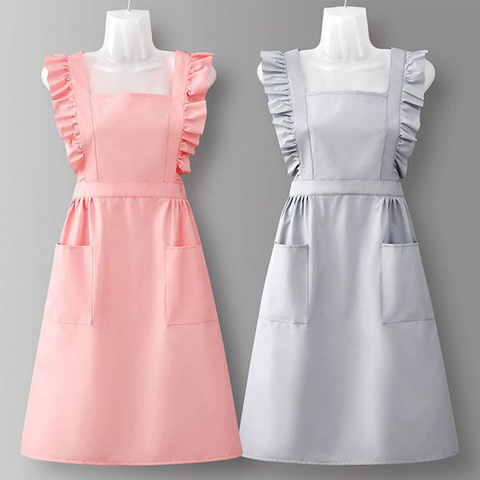 Houndstooth /Solid Color Waterproof Work Apron