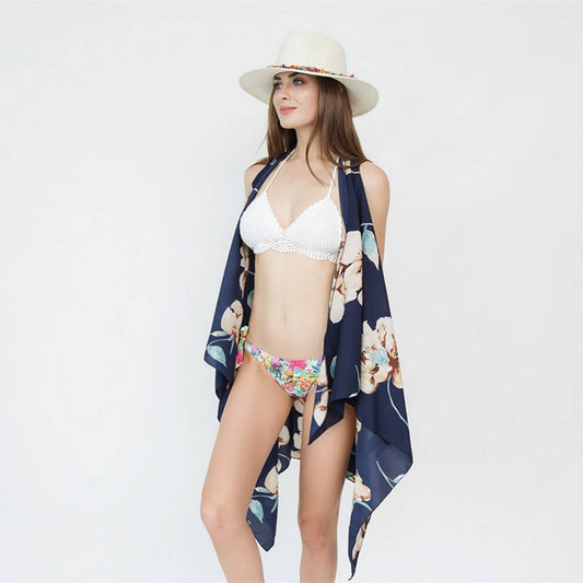 BIG FLORAL PRINT FRONT OPEN KIMONO FOR SLEEVELESS_CWASC0785