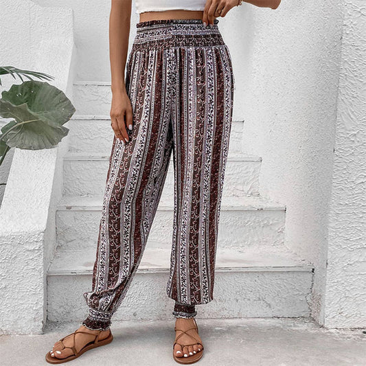 Ethnic style printed pants