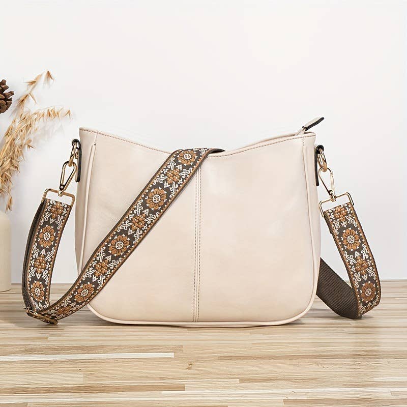 Trendy fashionable single-shoulder retro tote bag
