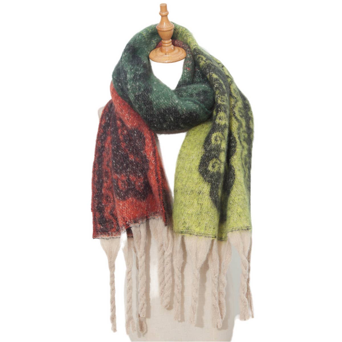 Paisley Jacquard Scarf ??Thick Fringe Winter Shawl_CWASC0857