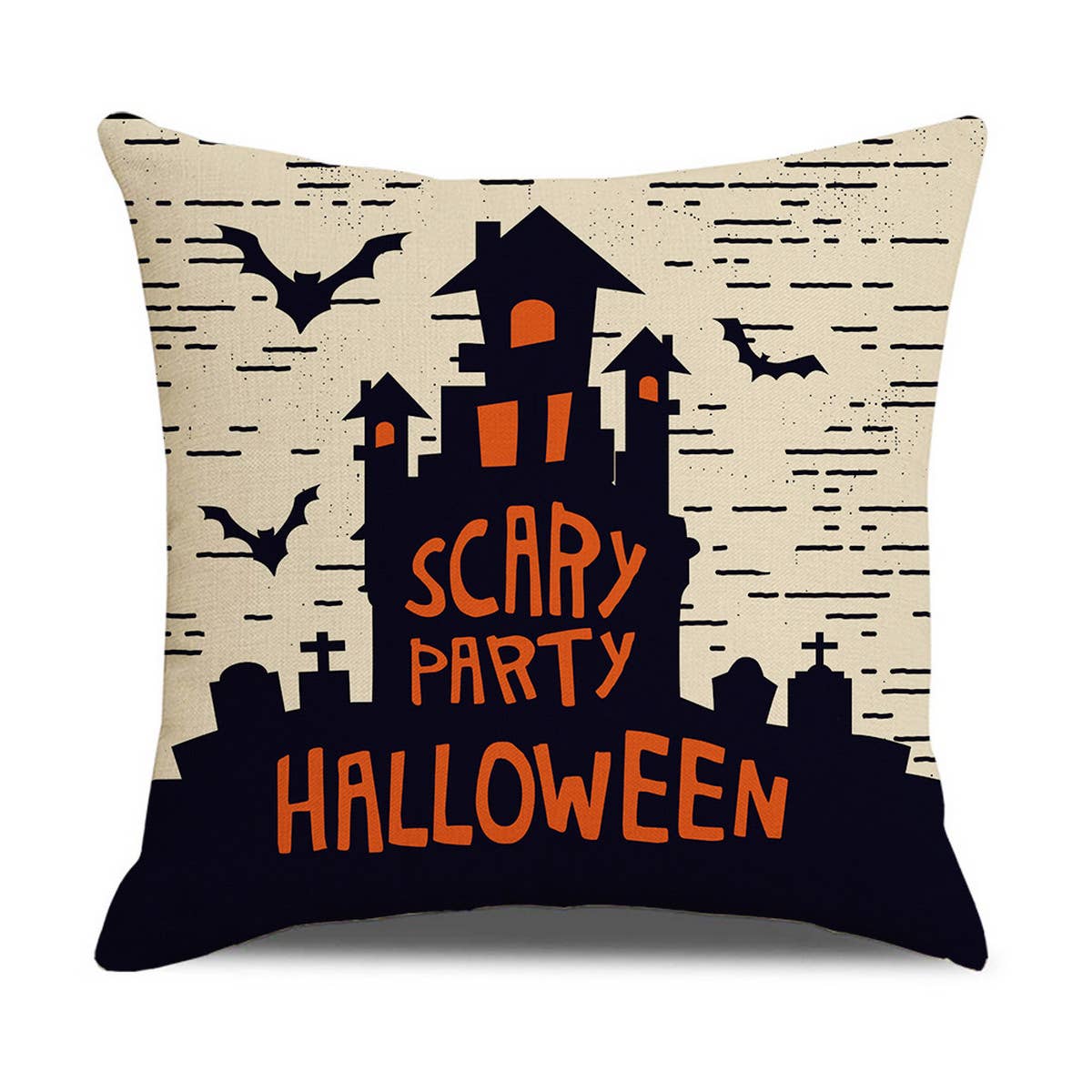 FUNNY LETTER PRINT HALLOWEEN PILLOWCASE