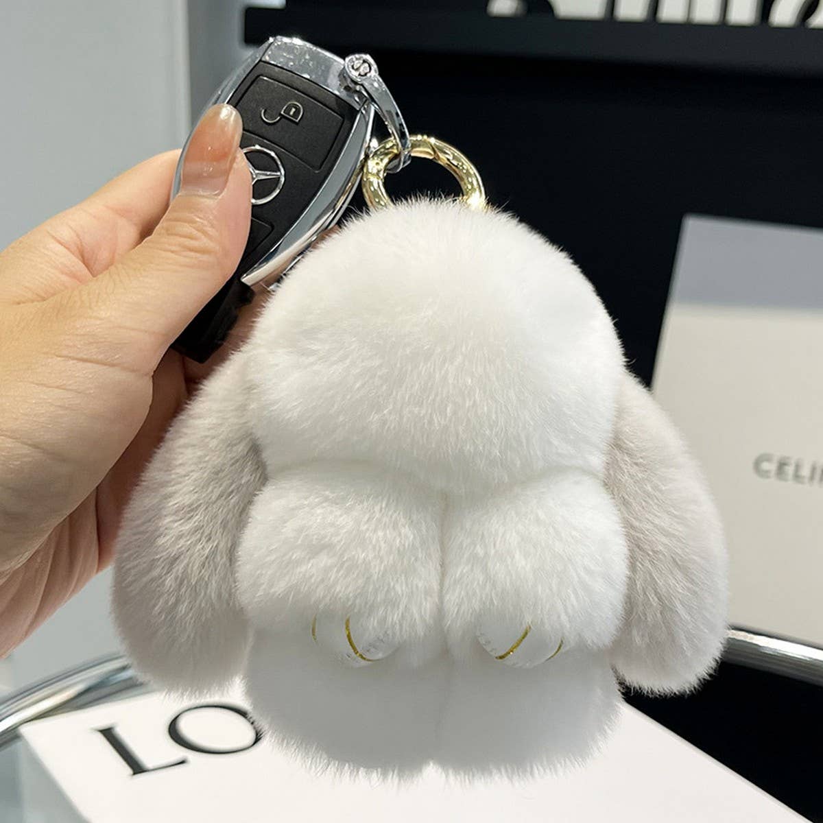 NEW MINI CUTE PLUSH BUNNY CAR KEYCHAIN PENDANT