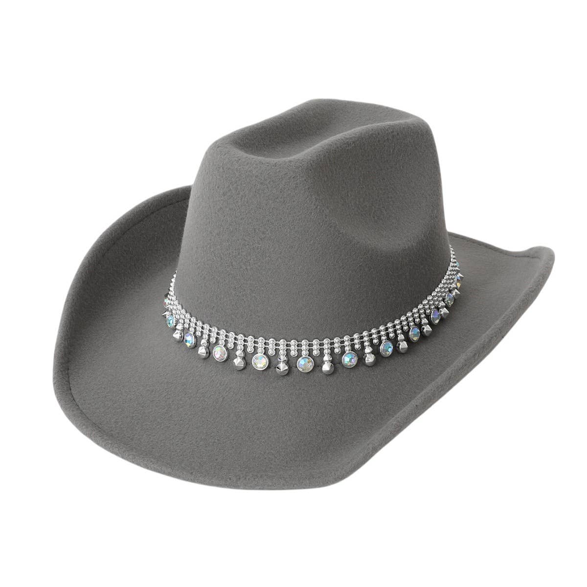 Unisex Western Cowboy Hat with Colorful Rhinestones_CWAH3644