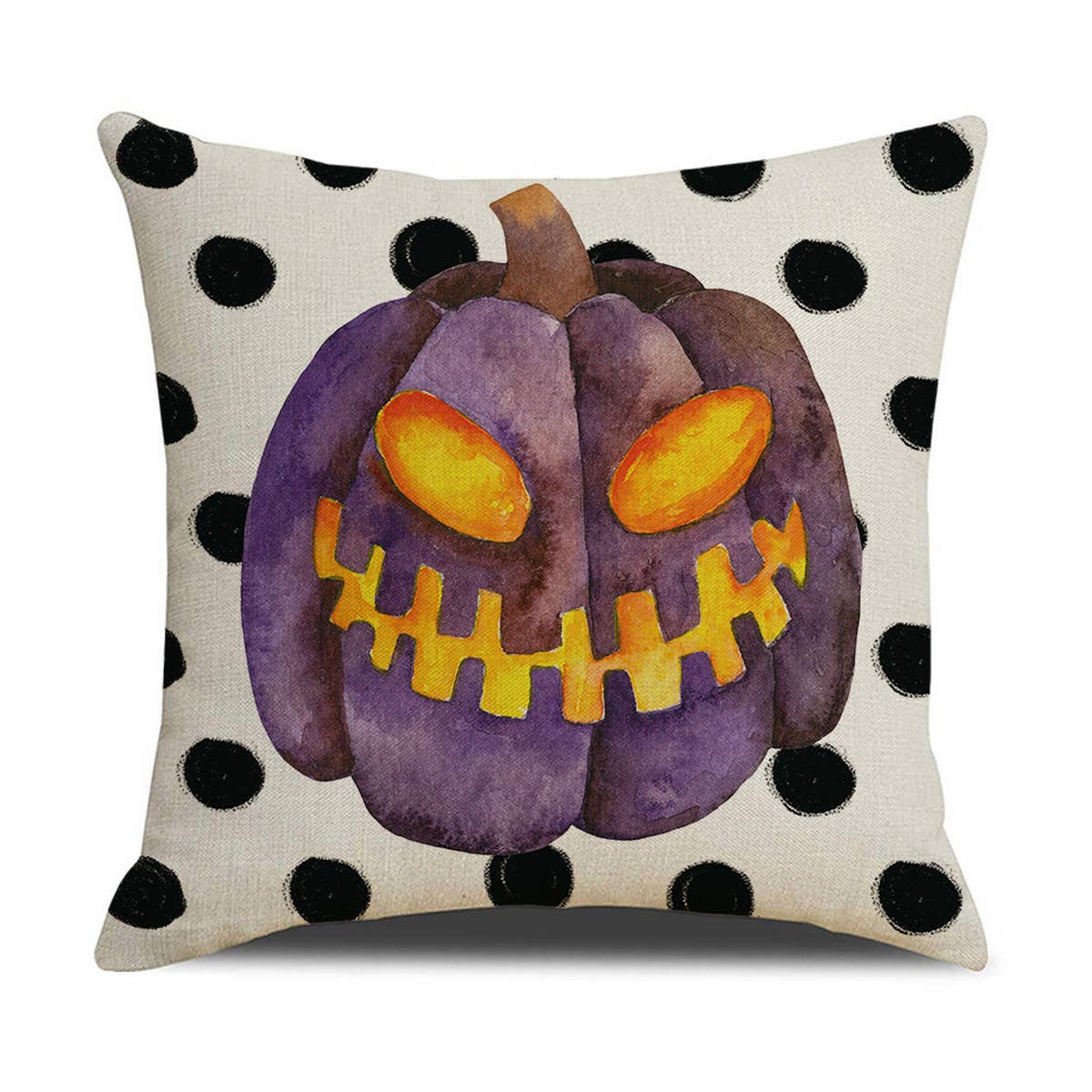 PURPLE HALLOWEEN FUNNY LETTER PRINT PILLOWCASE_CWMM1356