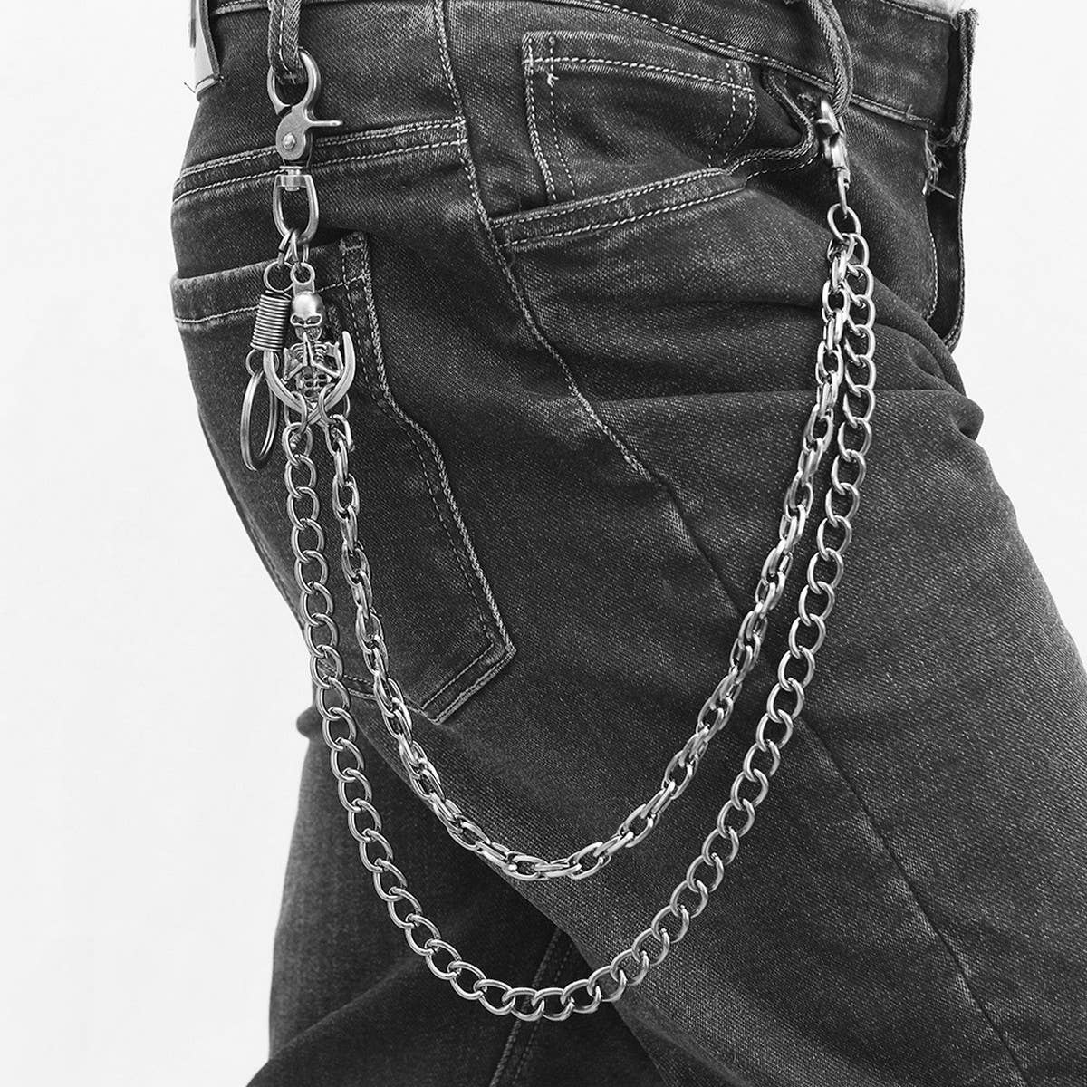 PUNK SKULL PENDANT MULTI-LAYERED TROUSER CHAIN_CWMM4878