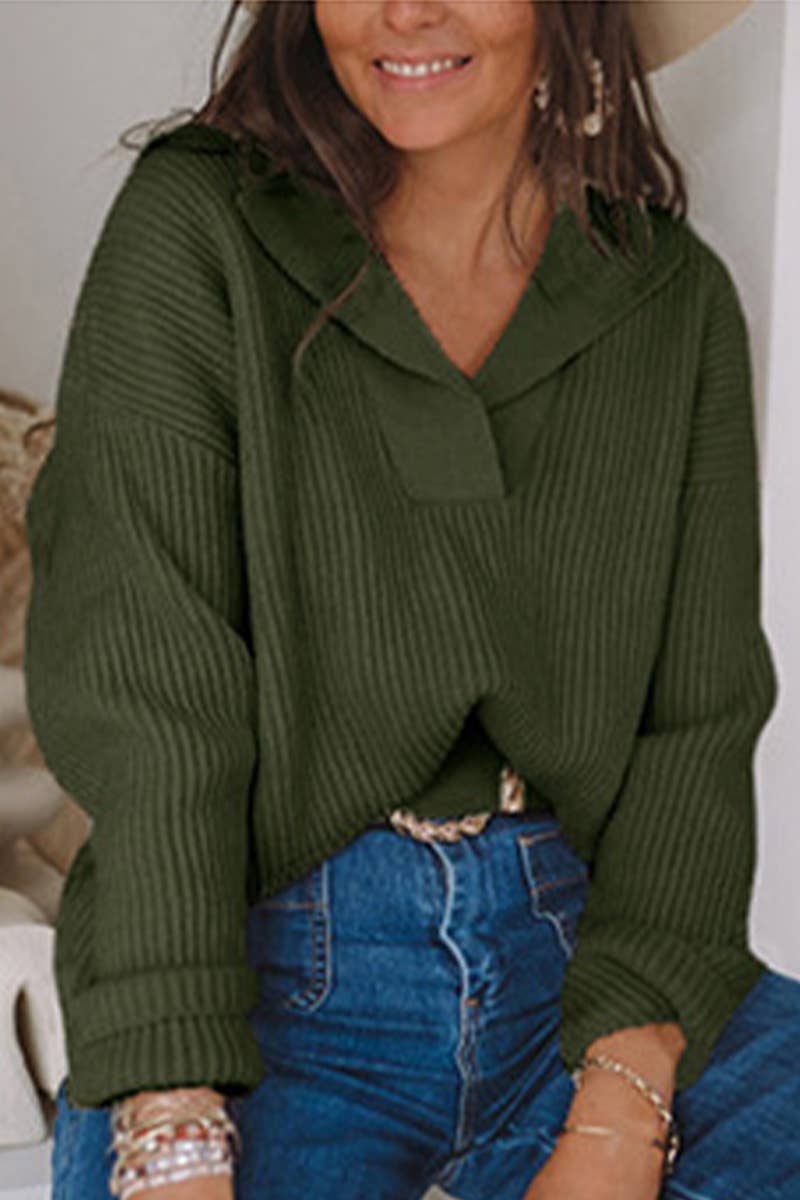 SUIT COLLAR PULLOVER SWEATER SWEATER