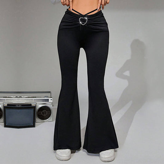 HIGH-WAISTED SLIM-FIT WIDE-LEGGED PANTS