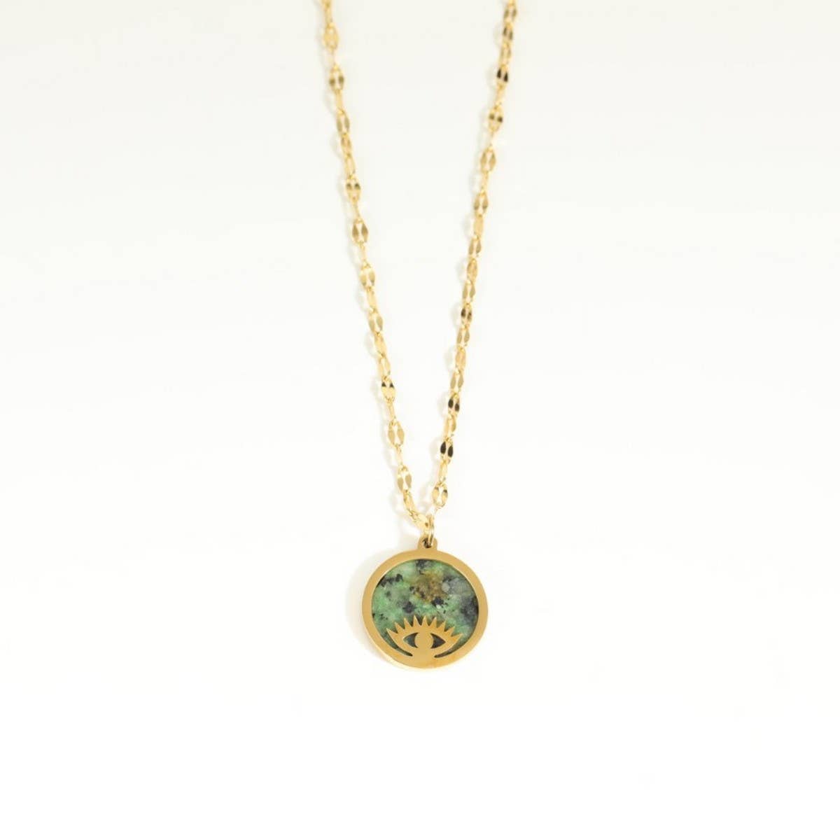 All-match devil's eye natural stone necklace_CWMM5659