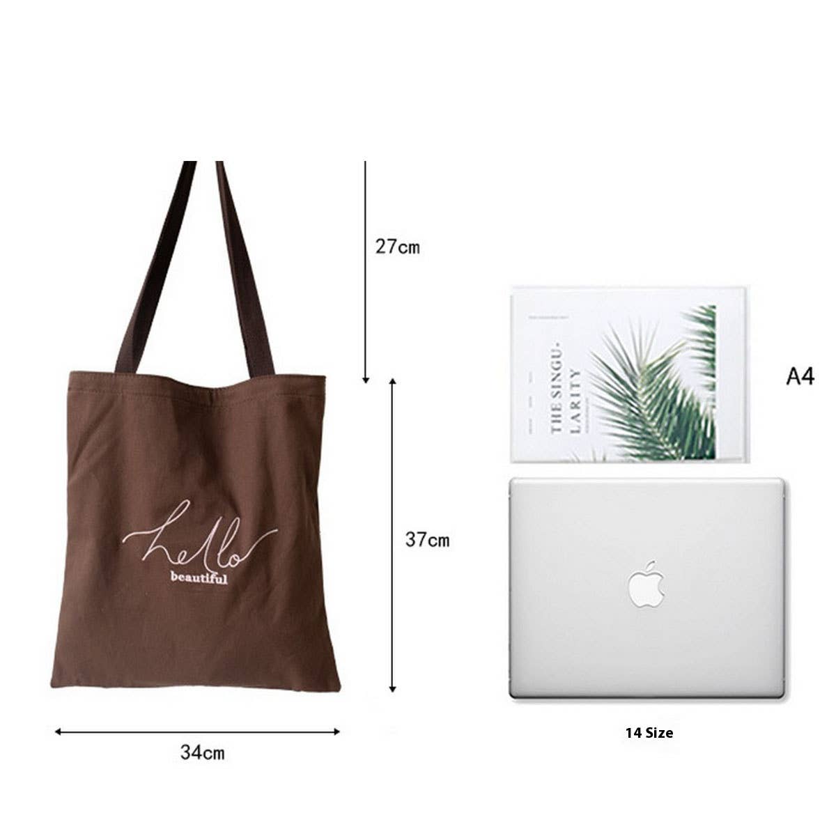 Casual Solid Color Canvas Shoulder Tote, Big Size_CWAB5635