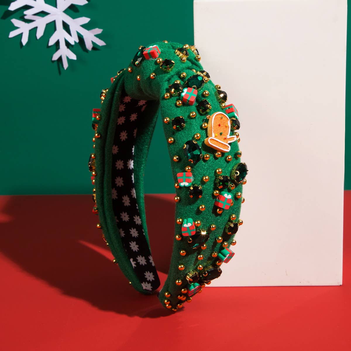 CHRISTMAS HAIR CORDUROY WITH DIAMOND SNOWFLAKES