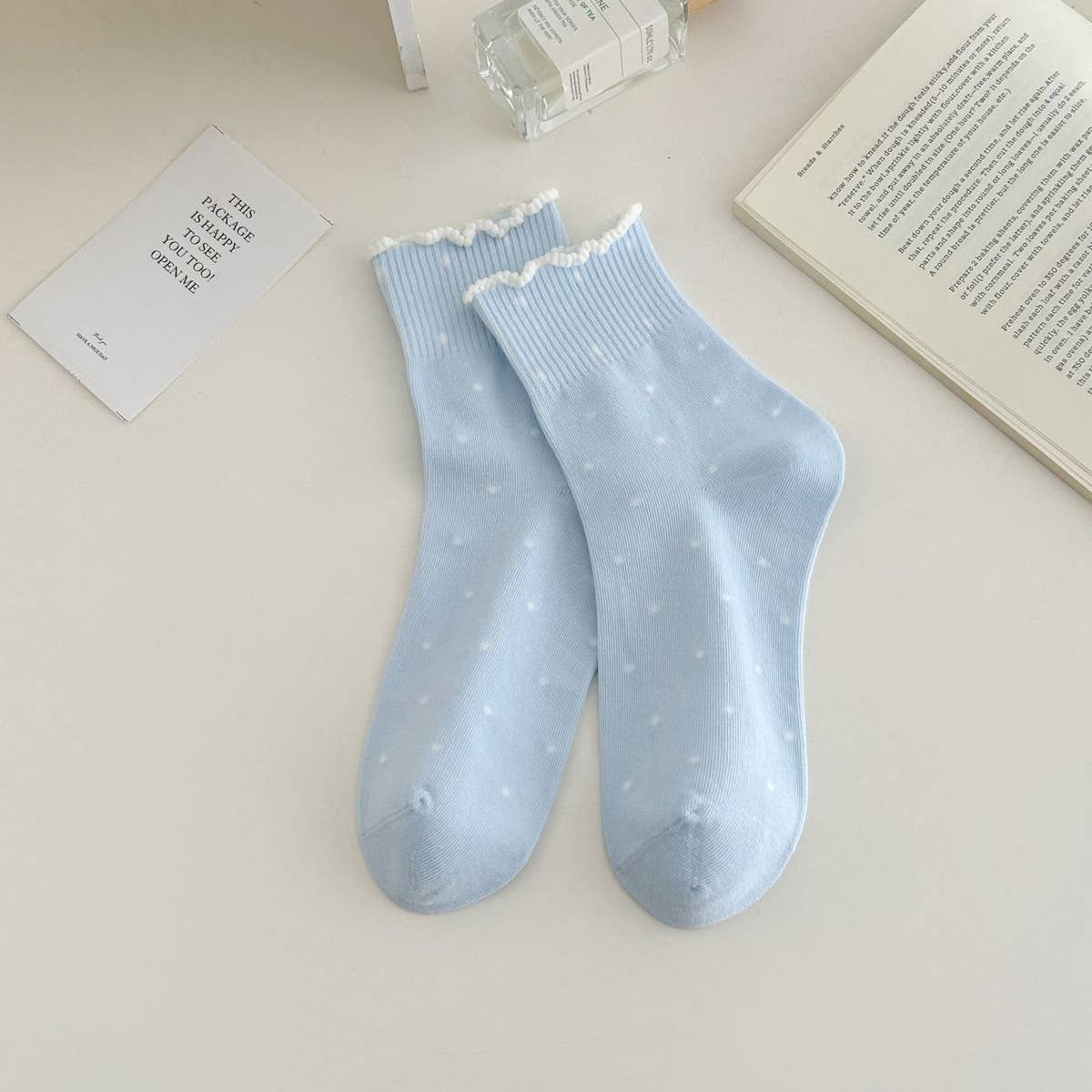 ALL-MATCH NEW POLKA DOT MID-CALF SOCKS_CWMS0953