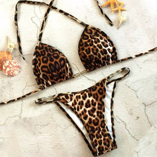Leopard Print Bikini Set - Sexy Swimsuit