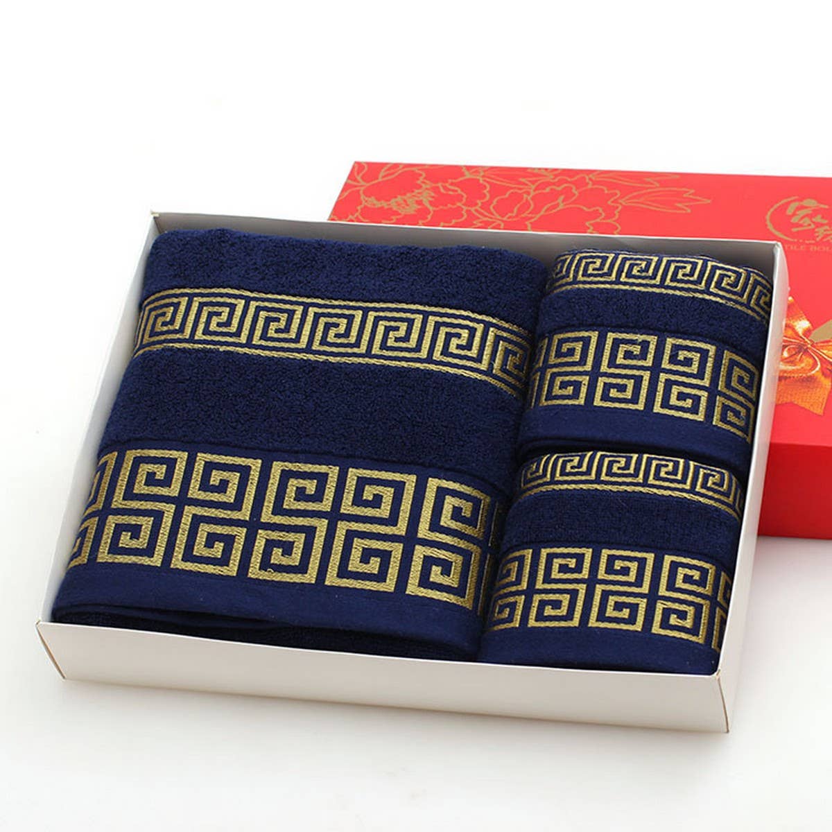 MAZE PATTERN THICK COTTON TOWEL BATH TOWEL