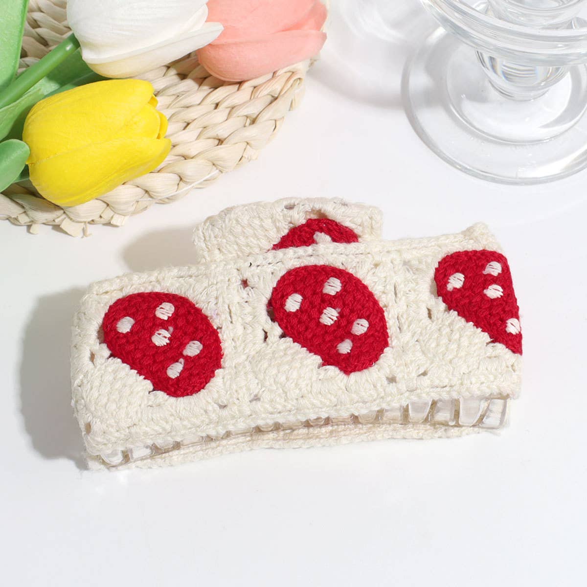 French Knit Hair Claw - 12cm Wide Colorful Clip