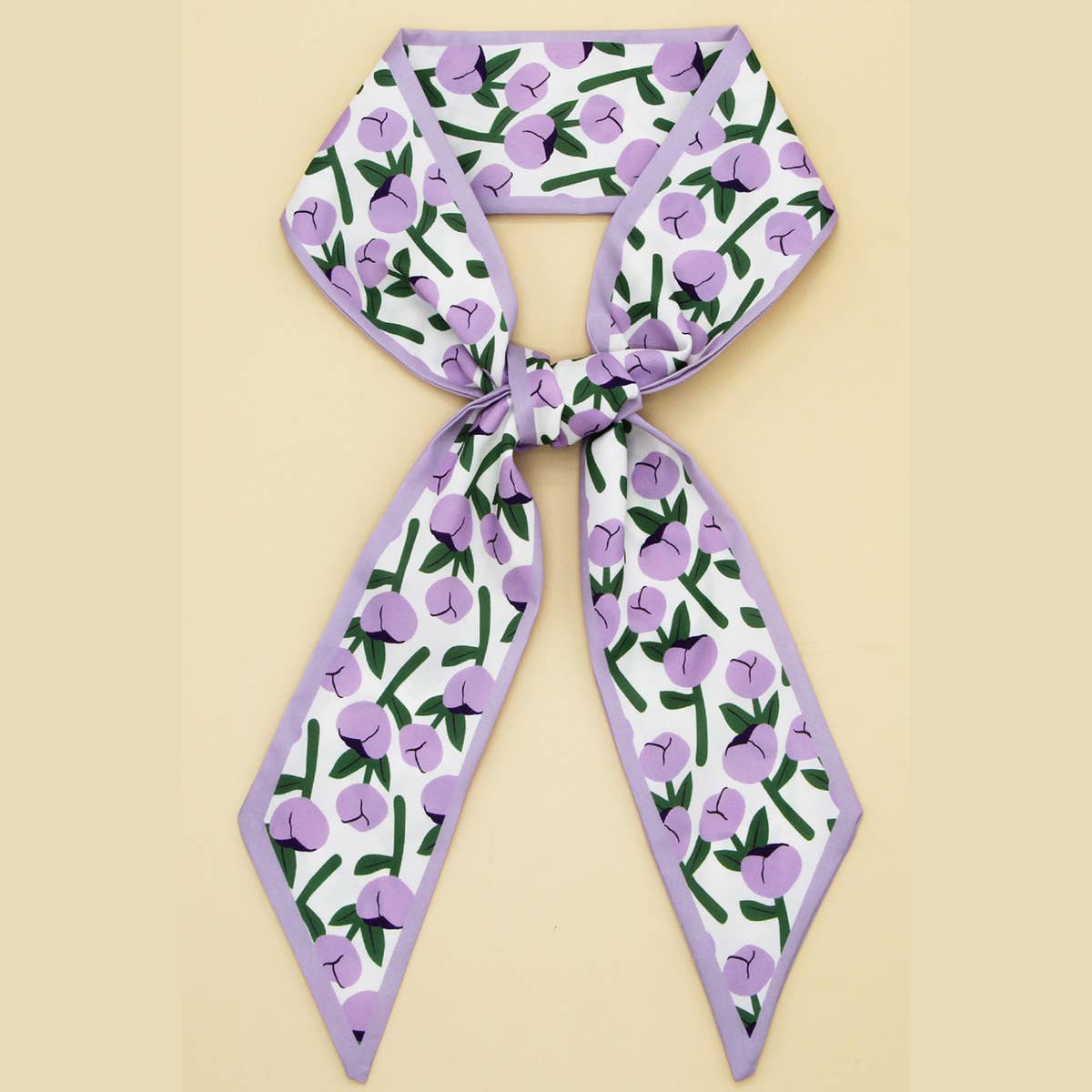 Floral Letter Twilly Scarf for Hair & Bag Accessor