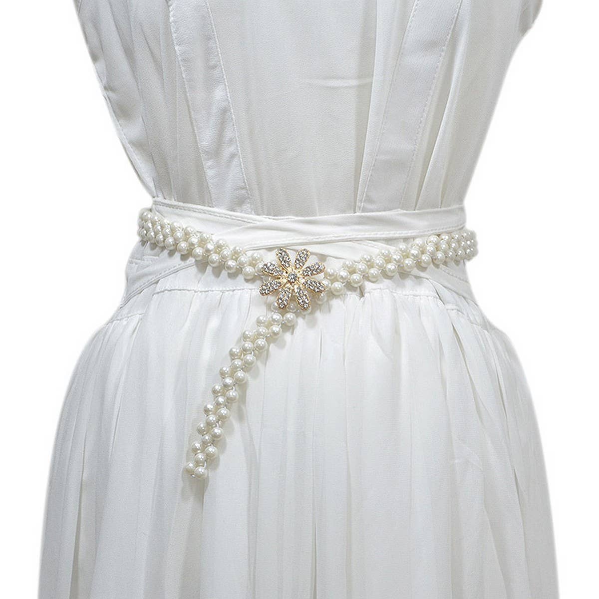 STRETCH FLOWER PEARL FASHION BELT_CWABE0521