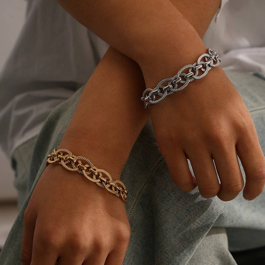 Hip Hop Stainless Steel Twist Rope Chain Bracelet