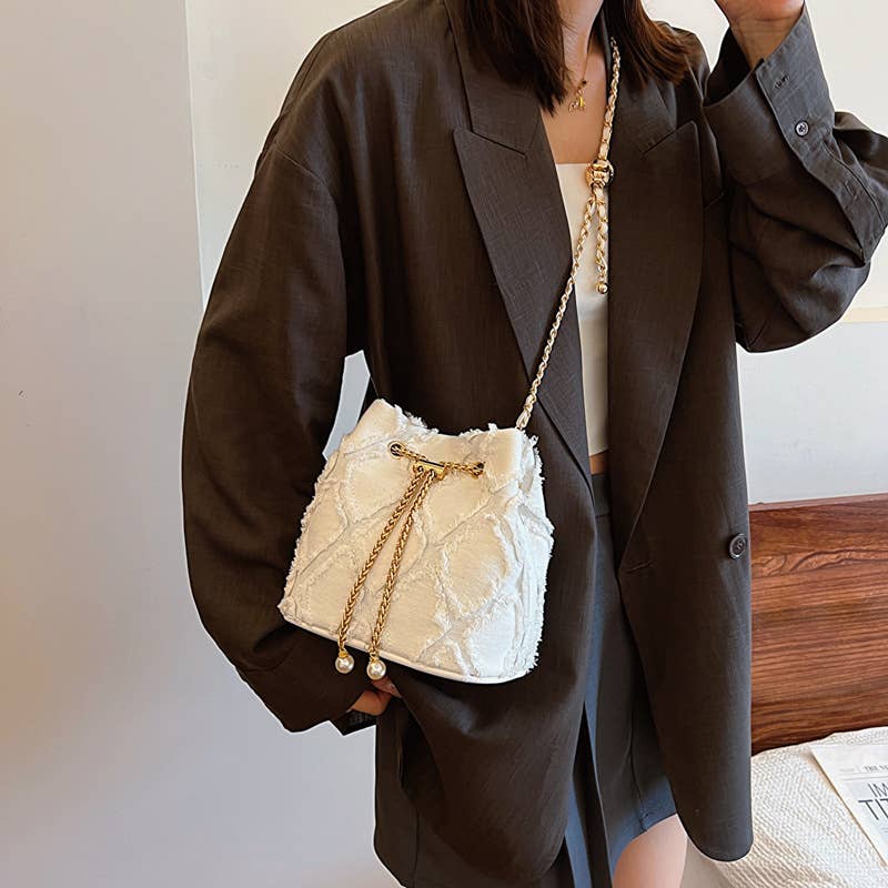 Denim fashionable crossbody bucket bag