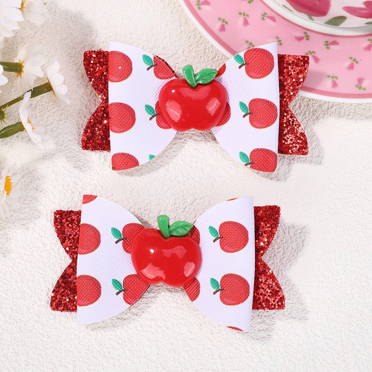 Glitter Donut Bow Hair Clip for Baby Girls